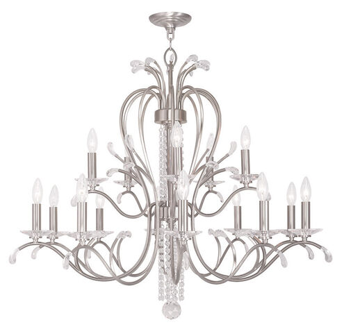 Serafina 15 Light 38 inch Brushed Nickel Chandelier Ceiling Light