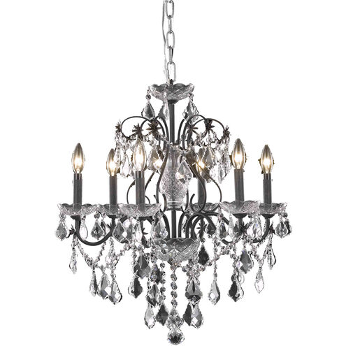 St. Francis 6 Light 24 inch Dark Bronze Dining Chandelier Ceiling Light in Royal Cut