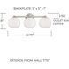 Ansley 3 Light 22.75 inch Brushed Nickel Vanity Light Wall Light