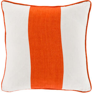 Linen Stripe 18 inch Cream, Burnt Orange Pillow Kit