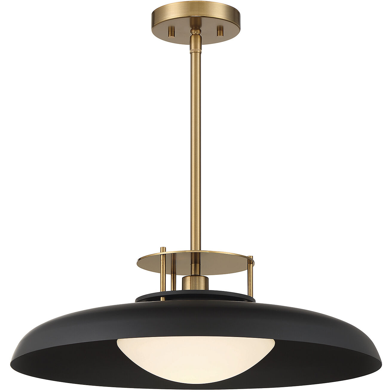 Gavin 1 Light 20 inch Black with Warm Brass Accents Pendant Ceiling Light
