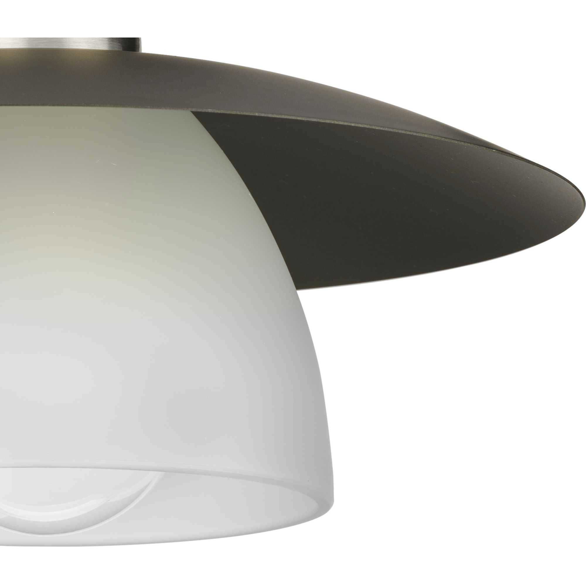 Trimble 1 Light 12 inch Brushed Nickel Semi-Flush Mount Ceiling Light, Design Series