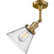 Franklin Restoration Large Cone 1 Light 8 inch Brushed Brass Semi-Flush Mount Ceiling Light in Seedy Glass, Franklin Restoration