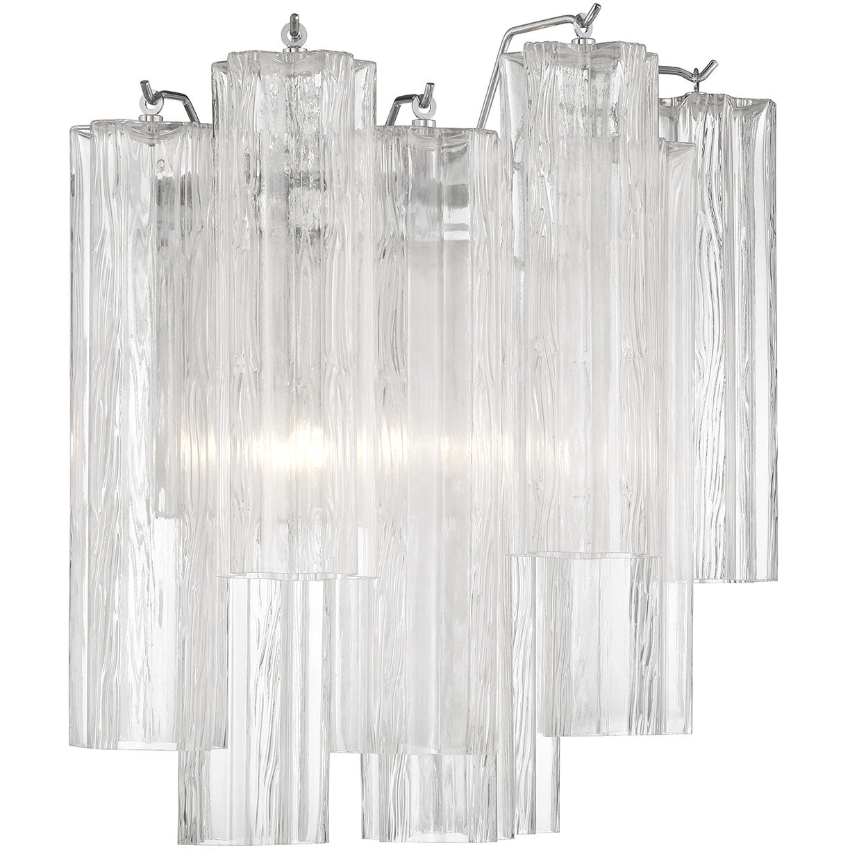 Addis Bath Wall Light in Tronchi Glass Clear