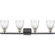 Ballston Brookfield LED 36 inch Black Antique Brass Bath Vanity Light Wall Light in Clear Glass, Ballston