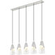 Aimie Linear Chandelier Ceiling Light in Brushed Nickel
