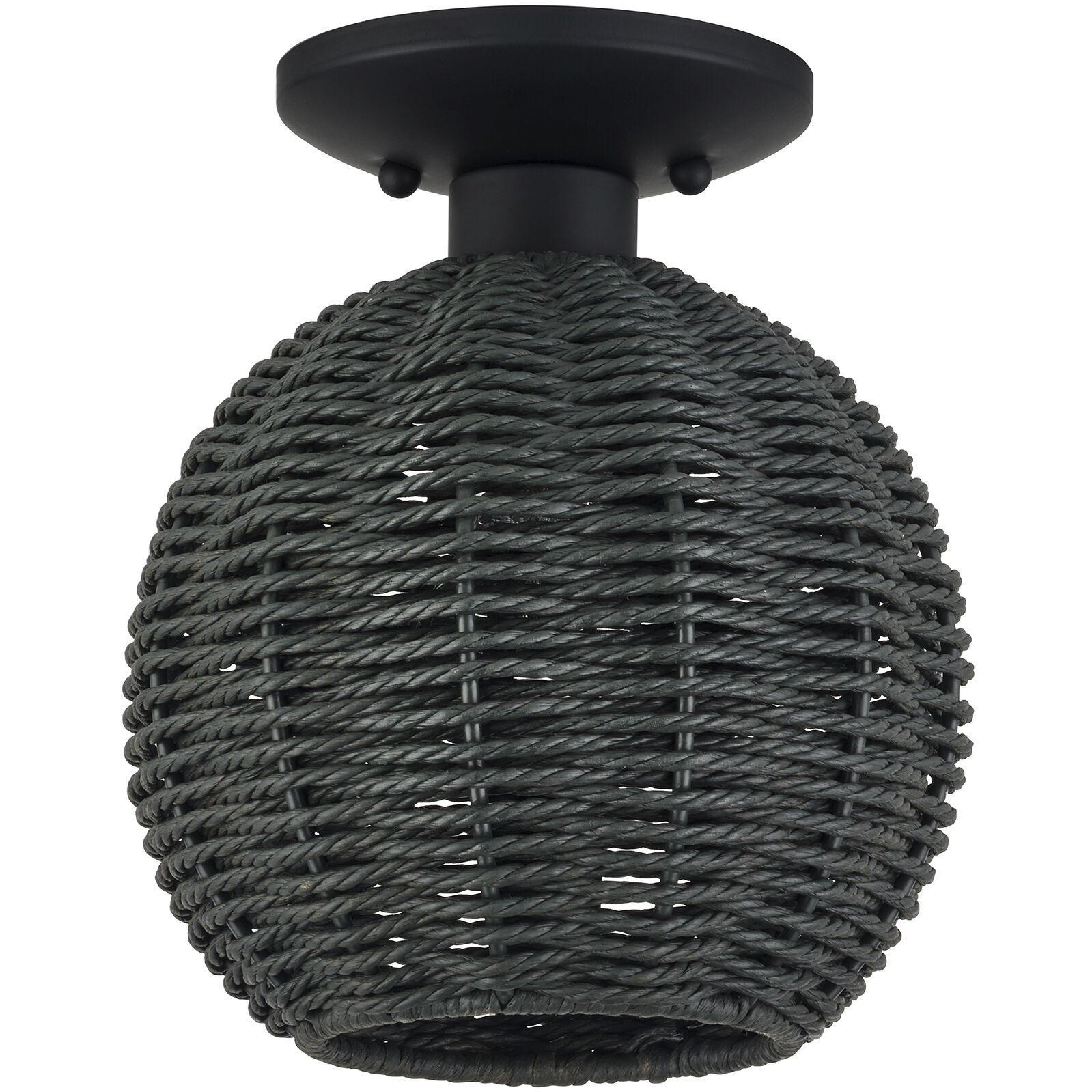 Deluna 1 Light 8 inch Black Semi Flush Mount Ceiling Light, Small