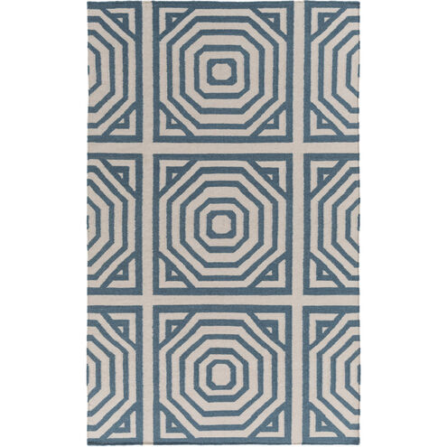 Rivington 72 X 48 inch Blue and Neutral Area Rug, Wool and Cotton