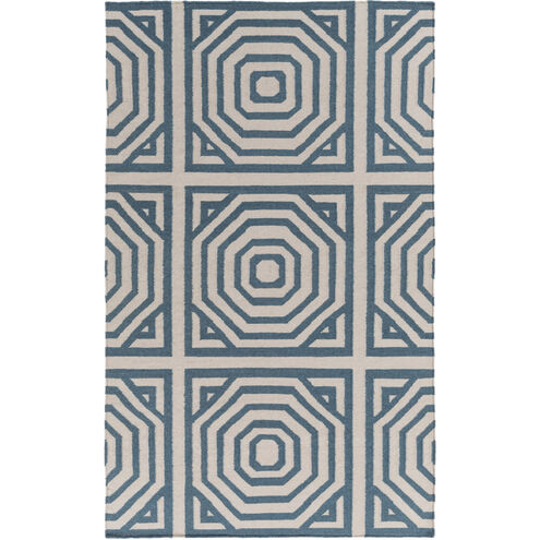 Rivington 72 X 48 inch Blue and Neutral Area Rug, Wool and Cotton