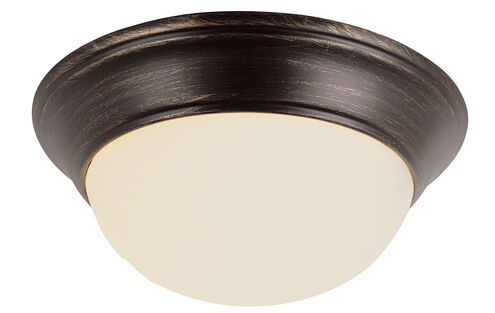 Athena 2 Light 12 inch Rubbed Oil Bronze Flushmount Ceiling Light