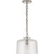 Thomas O'Brien Katie5 1 Light 12 inch Polished Nickel Dome Pendant Ceiling Light in Clear Glass
