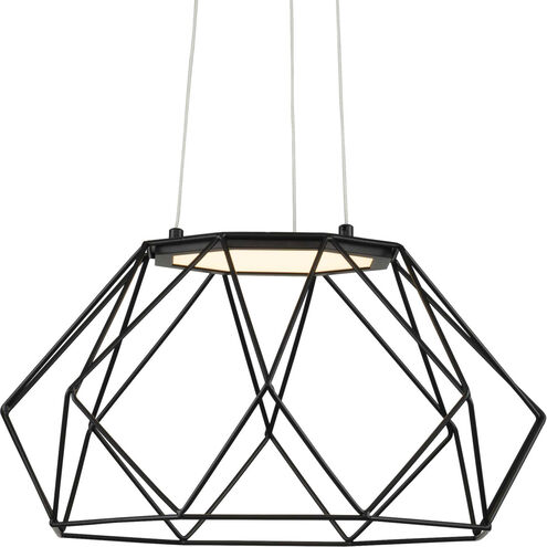 Geodesic LED LED 18 inch Matte Black Pendant Ceiling Light, Progress LED