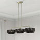 Florell 3 Light 47 inch Antique Brass Linear Chandelier Ceiling Light, Extra Large