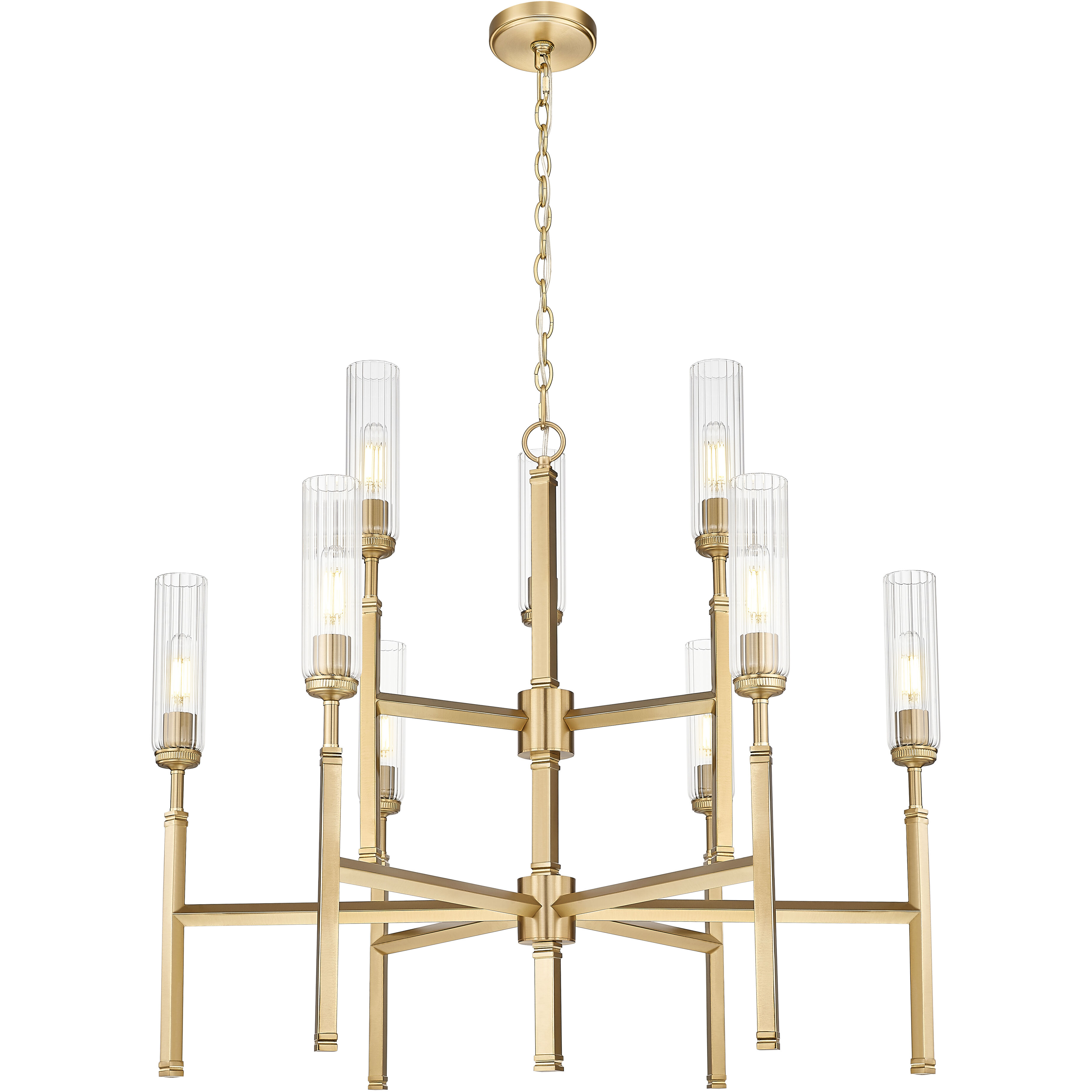 Esme 9 Light 38 inch Modern Gold Chandelier Ceiling Light