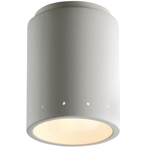 Radiance Cylinder LED 7 inch White Crackle Outdoor Flush-Mount in 1000 Lm LED