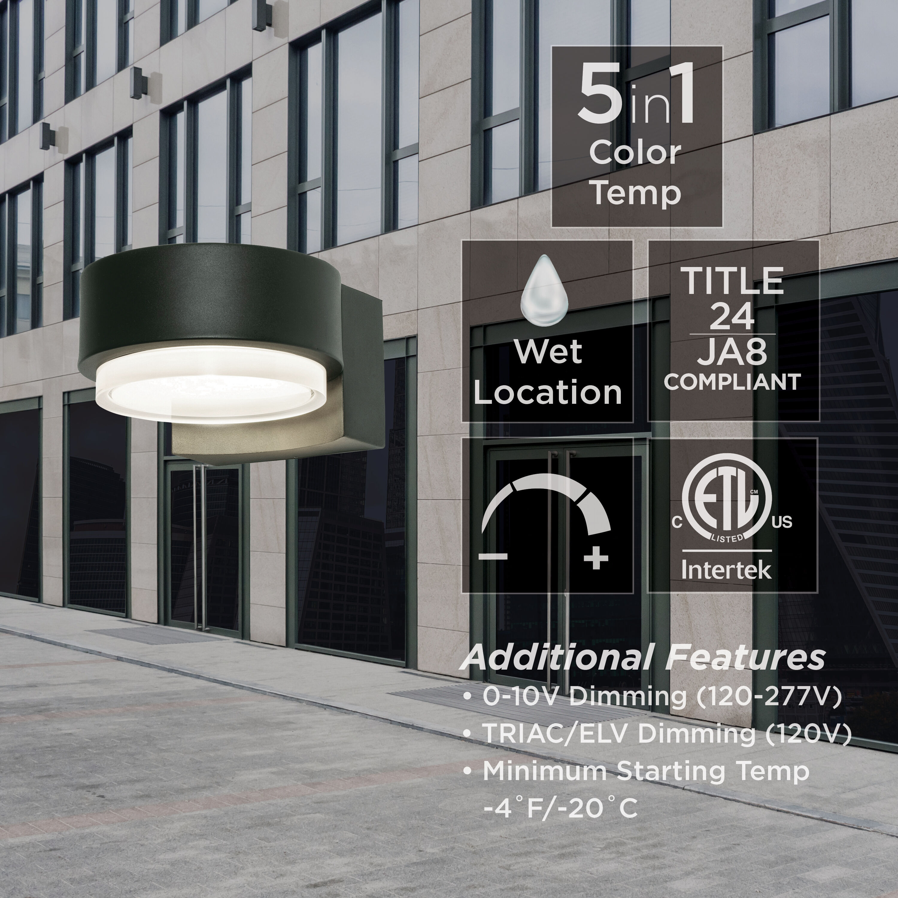 Elm LED 4.25 inch Black Outdoor Sconce