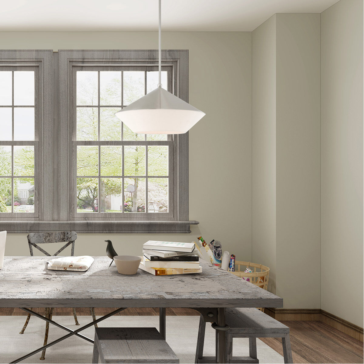 Stockholm 1 Light 18 inch Brushed Nickel Pendant Ceiling Light