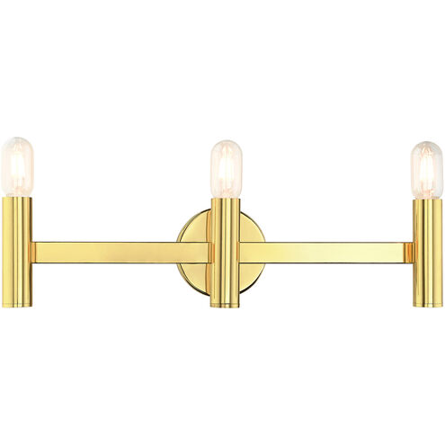 Copenhagen 3 Light 24 inch Polished Brass ADA Vanity Sconce Wall Light
