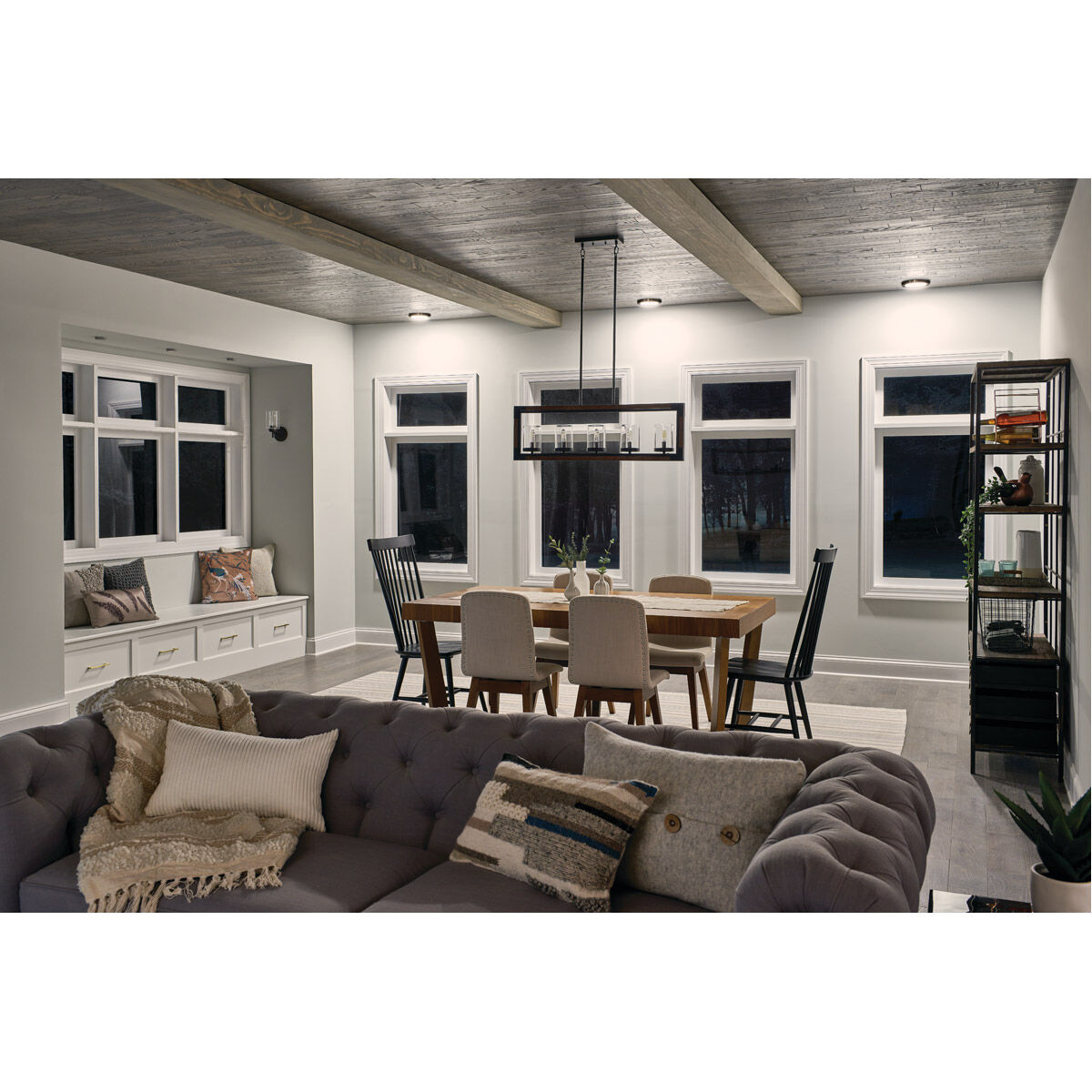 Marimount 5 Light 4.25 inch Auburn Stained Chandelier Linear Ceiling Light