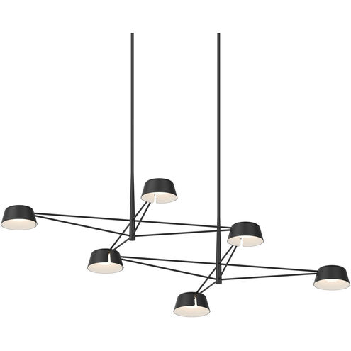 Ray LED 67.75 inch Satin Black Chandelier Ceiling Light