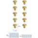 Logyn Brushed Gold Hardware Cabinet Knob, Set of 10