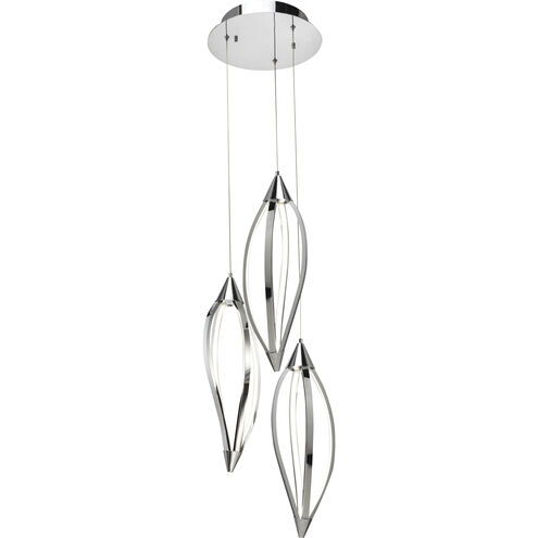 Meridian LED 28.75 inch Chrome Cluster Pendant Ceiling Light