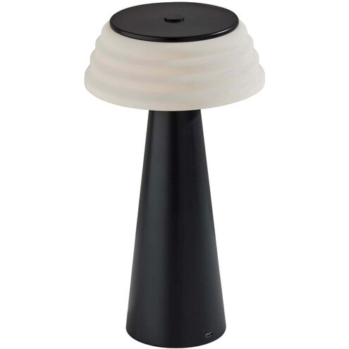 Jacky 12.5 inch 1.50 watt Black LED Cordless Table Lamp Portable Light