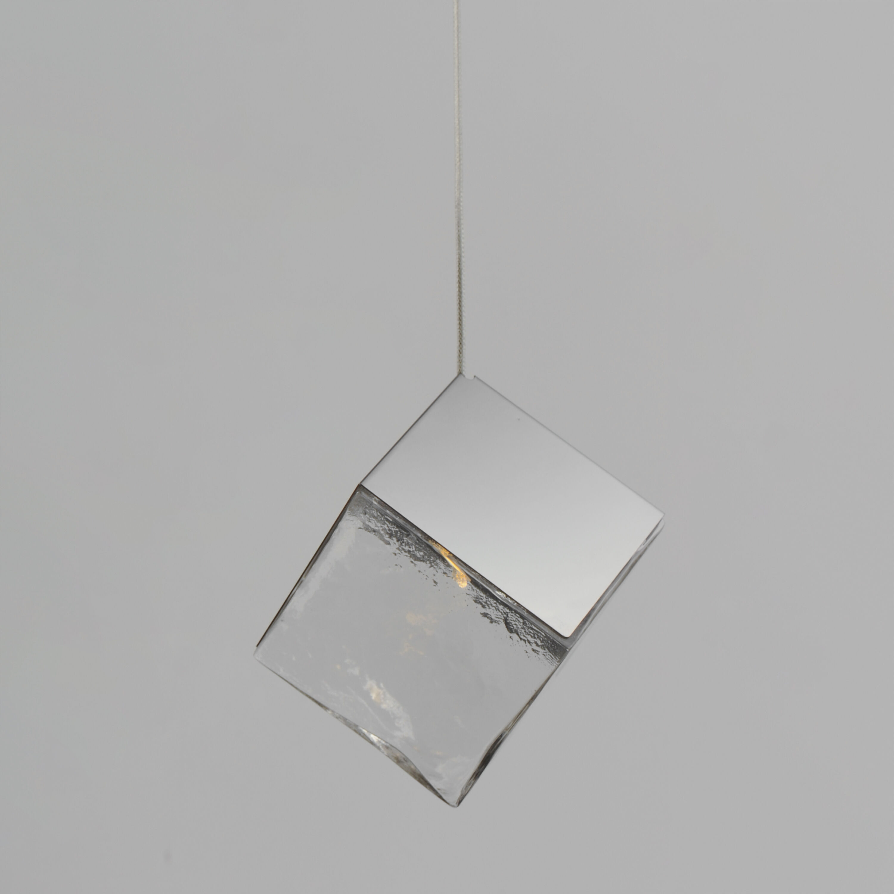 Ice Cube LED 7 inch Polished Chrome Single Pendant Ceiling Light