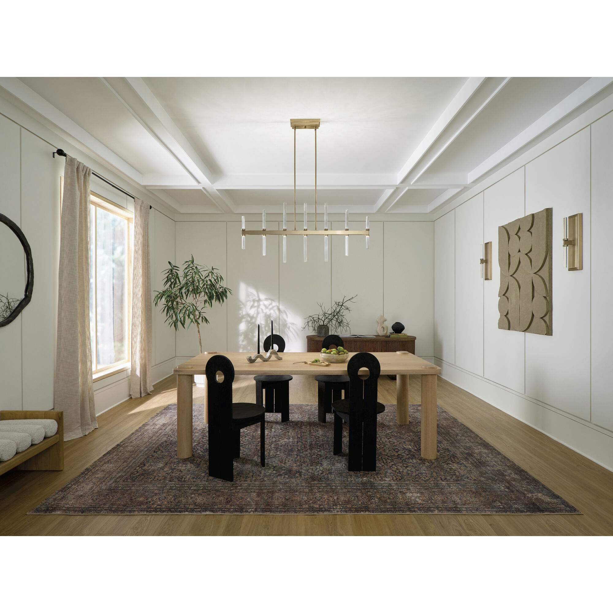 Sycara LED 5 inch Champagne Bronze Chandelier Linear Ceiling Light, Single