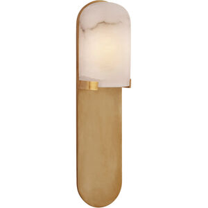 Kelly Wearstler Melange LED 4.5 inch Antique-Burnished Brass Elongated Pill Sconce Wall Light, Medium