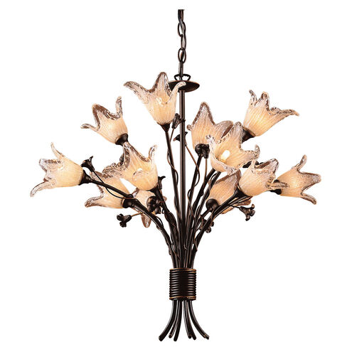Fioritura 12 Light 29 inch Aged Bronze Chandelier Ceiling Light
