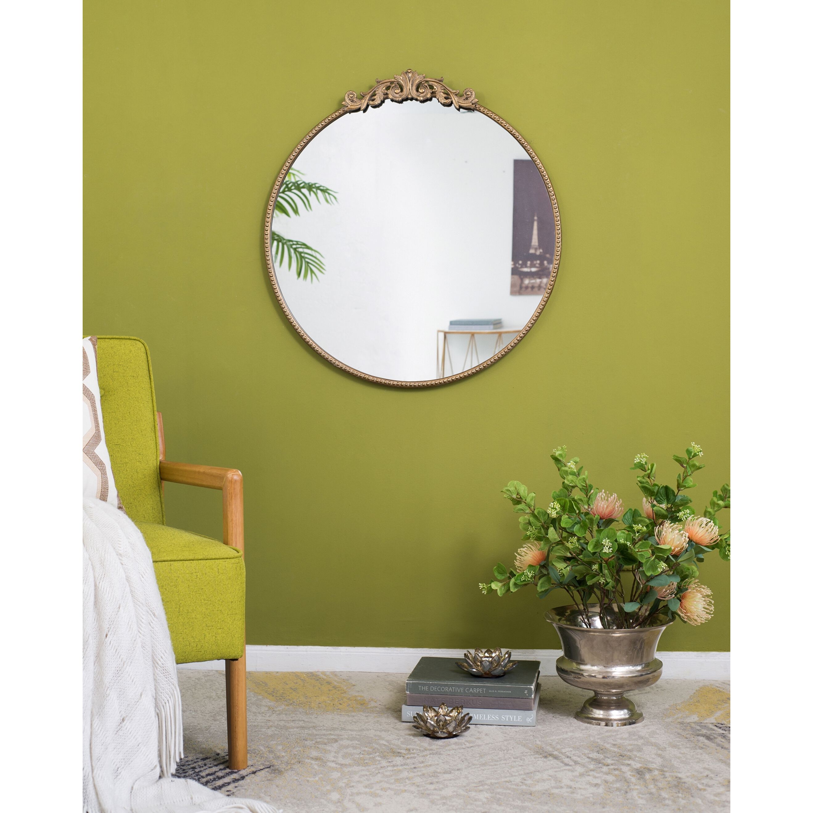 Dia 32 X 30 inch Gold Wall Mirror
