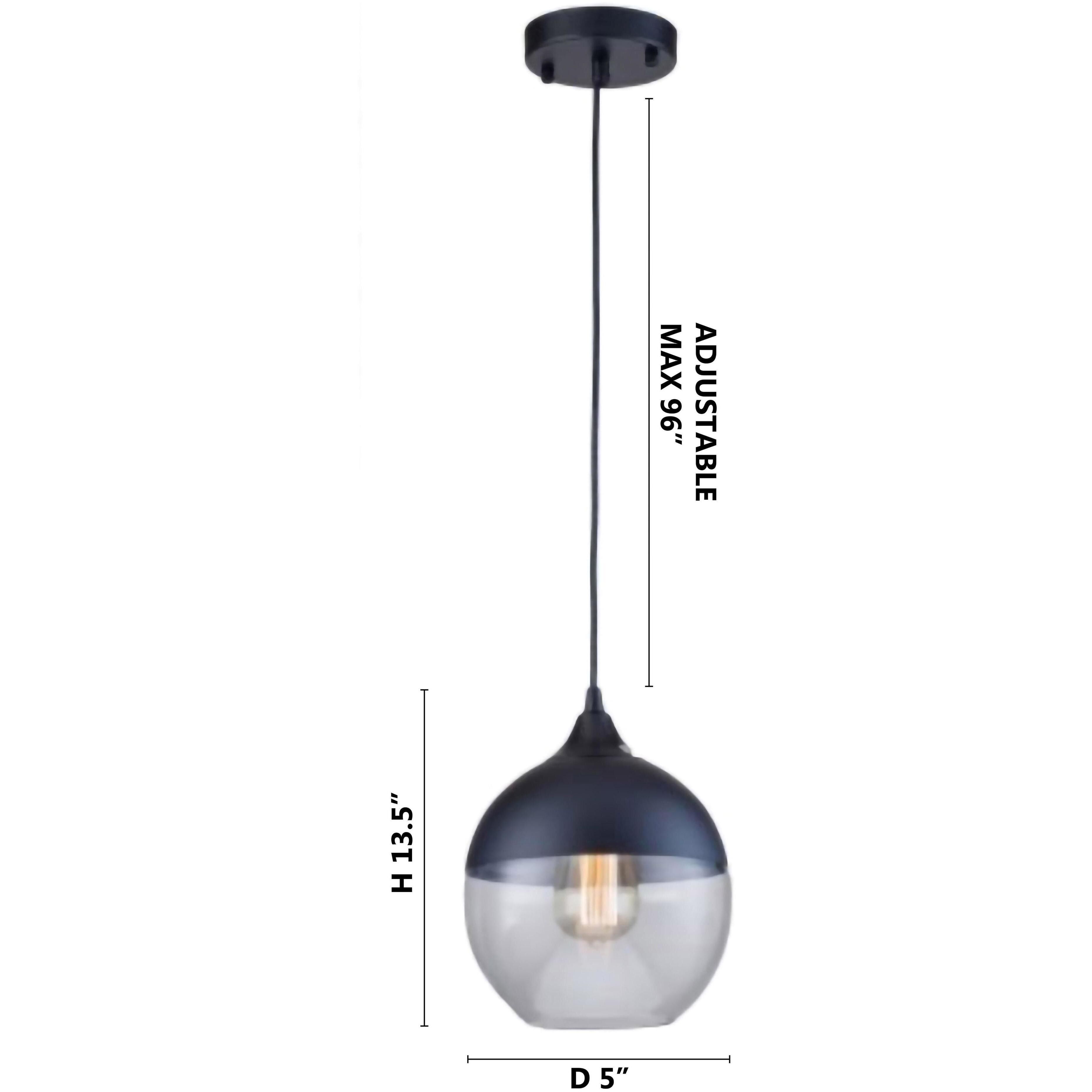 Du Series Pendant Ceiling Light, Round Black