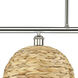 Woven Rattan Island Light Ceiling Light in Polished Nickel