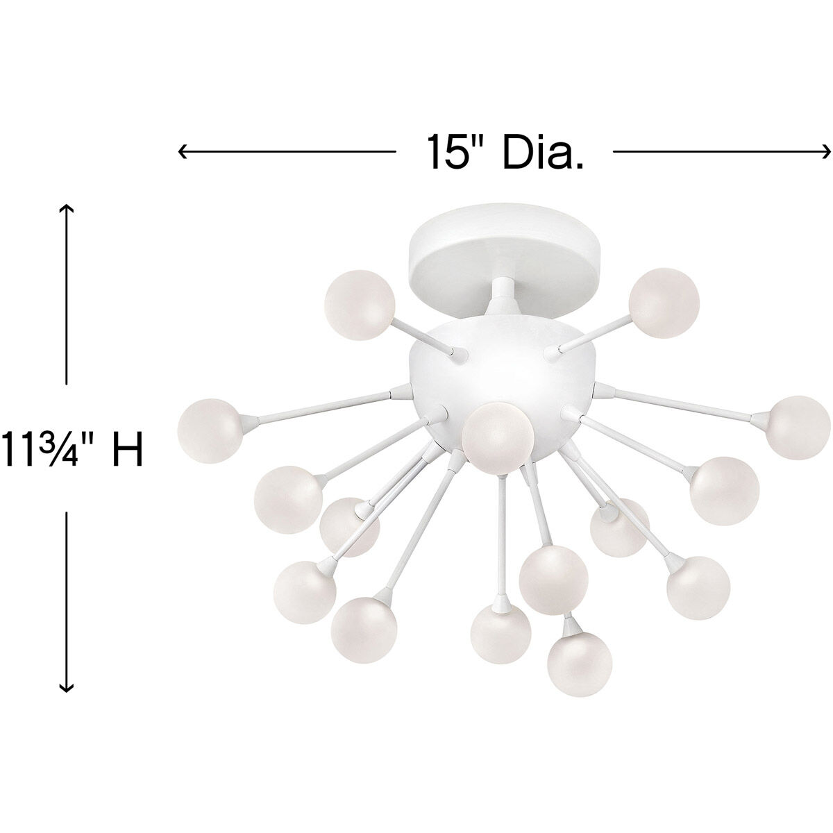 Impulse LED 15 inch Cloud Semi-Flush Mount Ceiling Light