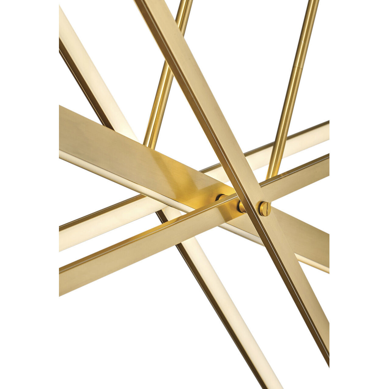 Tangent LED 36 inch Lacquered Brass Chandelier Ceiling Light, Linear & Oval