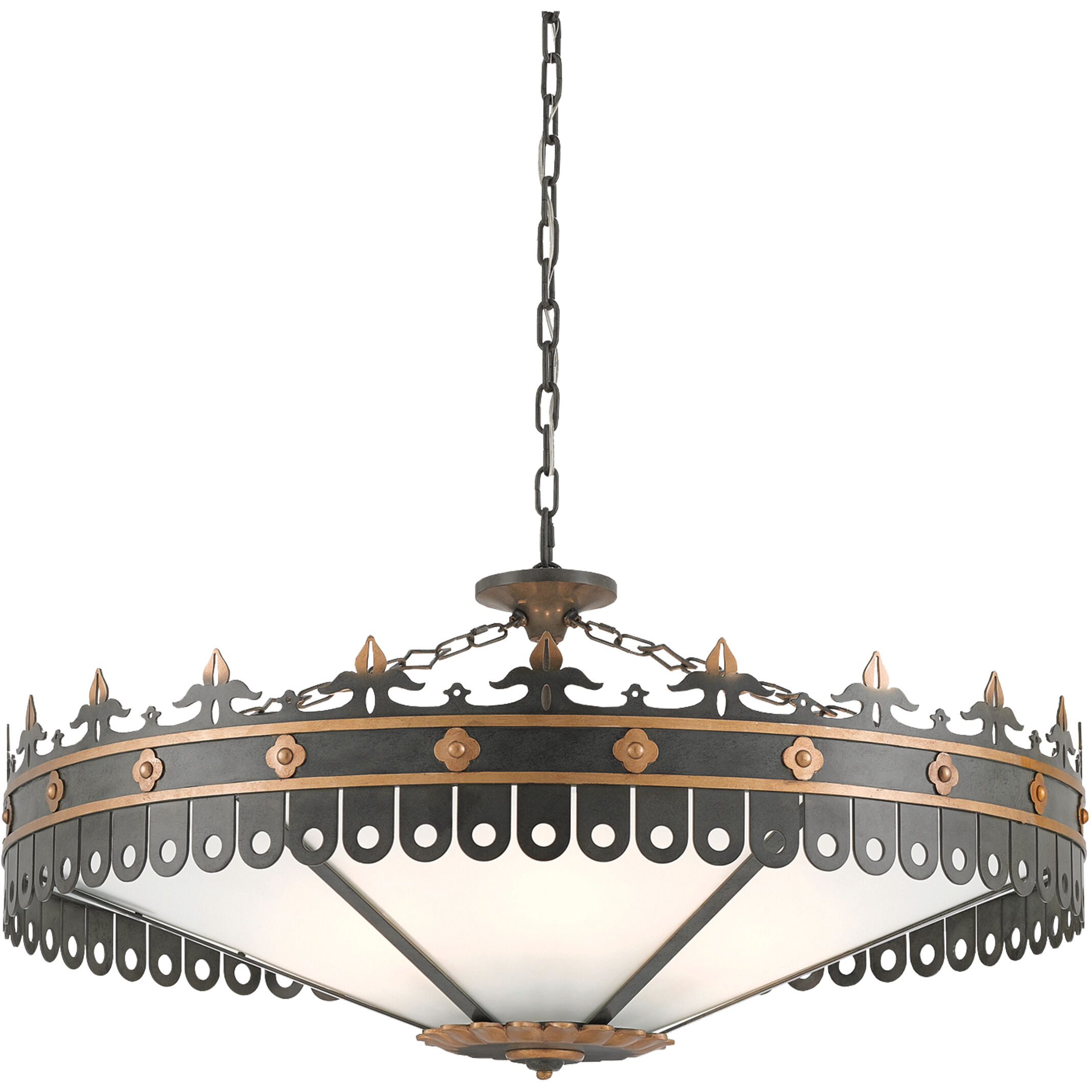 Berkeley 6 Light 40 inch Antique Gold/Moss Gray Chandelier Ceiling Light, Bunny Williams Collection