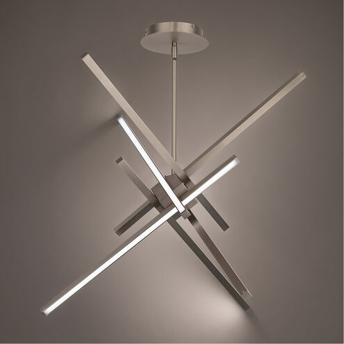 Parallax LED 39 inch Brushed Nickel Pendant Ceiling Light in 39in, dweLED