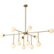 Aram 12 Light 47.24 inch Antique Brass and White Glass Chandelier Ceiling Light