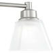 Matthew 3 Light 22 inch Brushed Nickel with Shiny Opal Vanity Light Wall Light