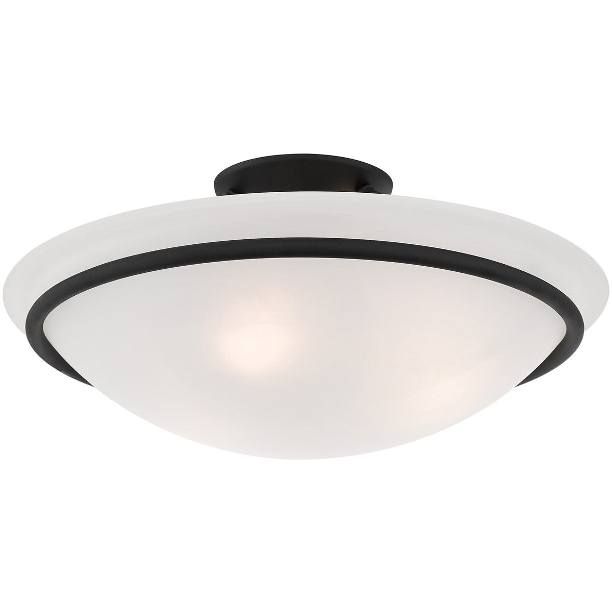 Newburgh 3 Light 16 inch Black Semi-Flush Mount Ceiling Light