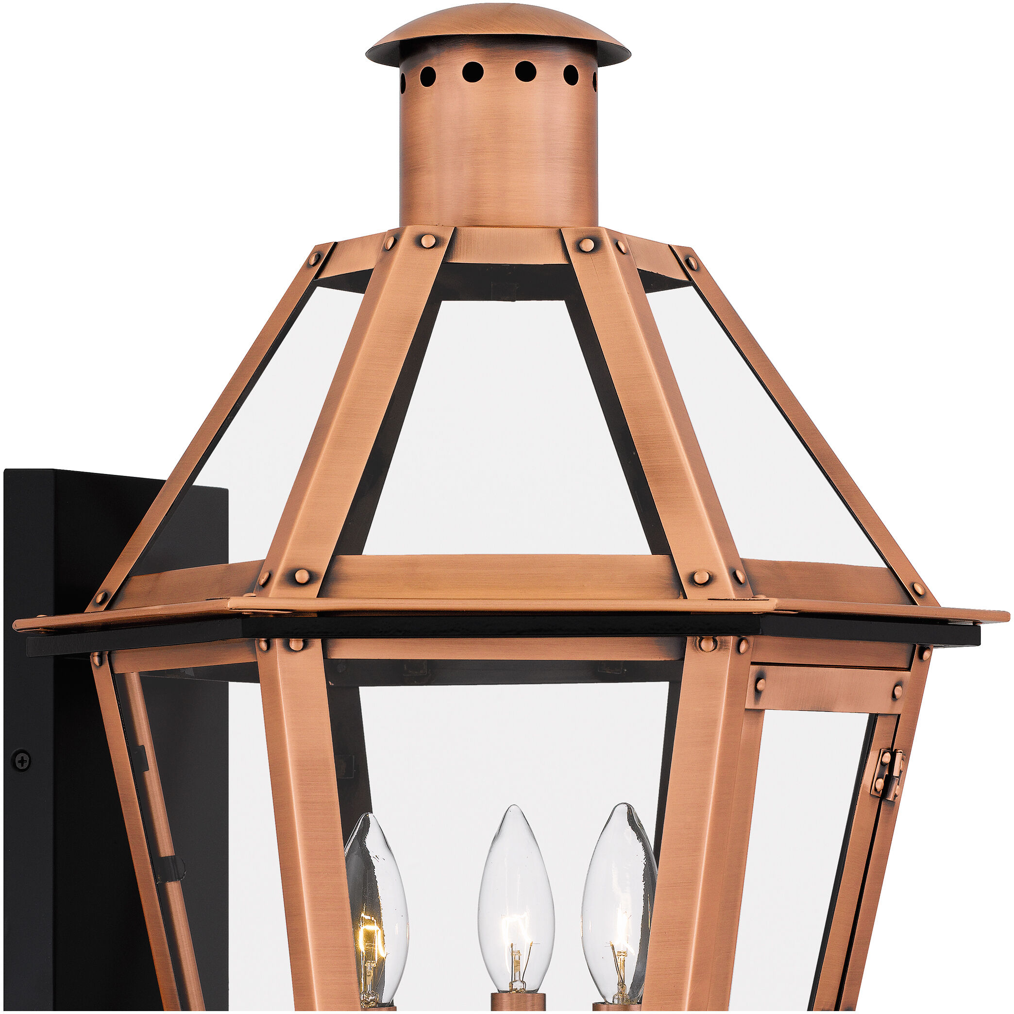 Burdett 3 Light 22 inch Aged Copper Outdoor Wall Lantern