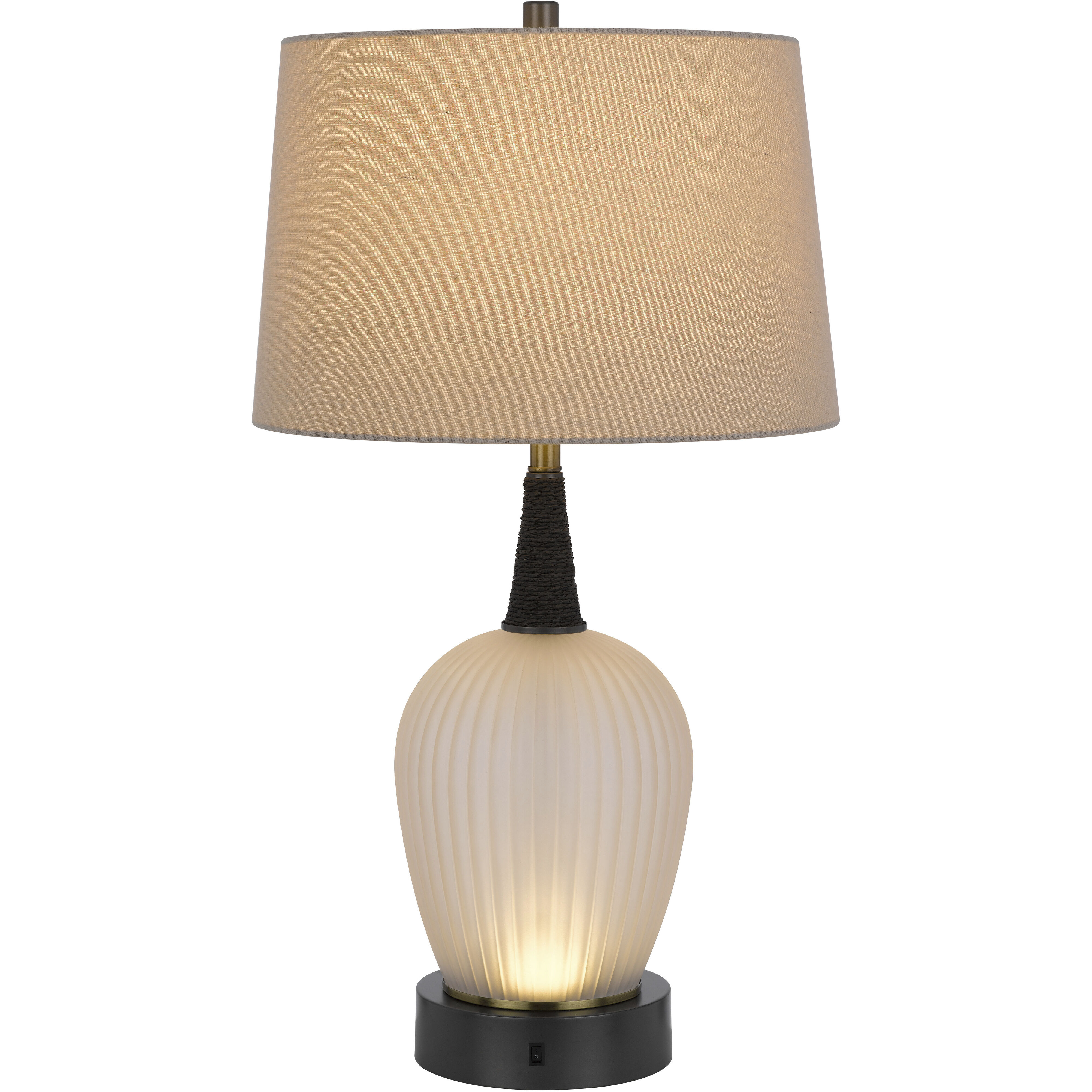 Vega 29 inch 100.00 watt Iron Grey and Frosted Glass Table Lamp Portable Light