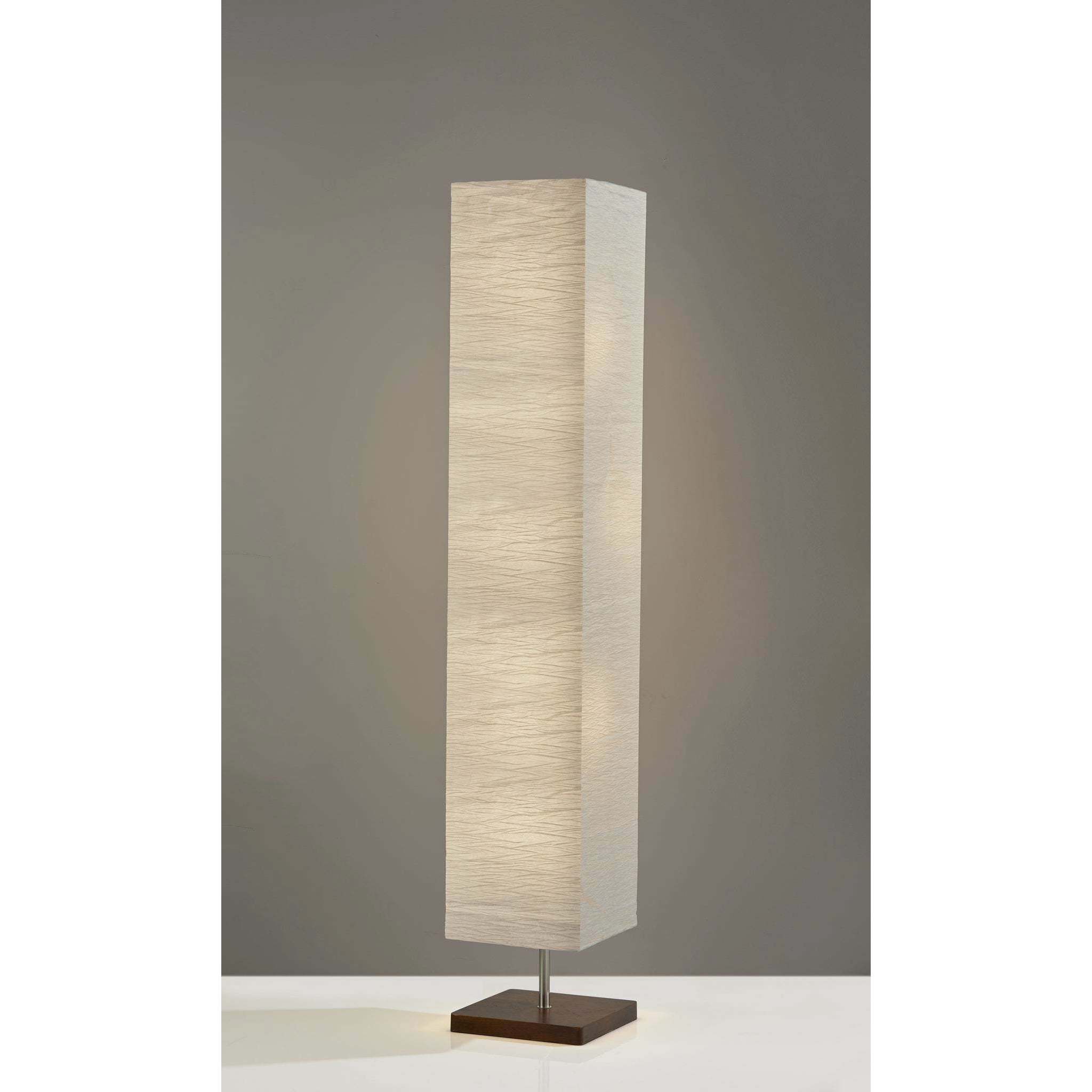 Dune 57.25 inch 60 watt Brushed Steel with Walnut Rubberwood Floorchiere Portable Light
