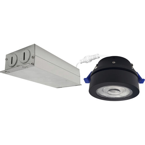 M-Wave Black Recessed Can-less Adjustable LED Downlight in 3000K
