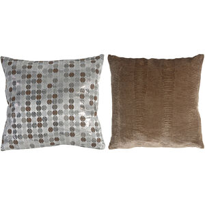 Signature 17.7 inch Tan and Silver Pillow, Set of 2