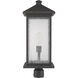 Portland 1 Light 24 inch Oil Rubbed Bronze Outdoor Post Mount Fixture in Clear Seedy Glass, 12