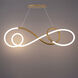 Solo Linear Chandelier Ceiling Light in Aged Brass, dweLED