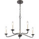 Quinn 5 Light 23.75 inch Old Bronze Chandelier Ceiling Light