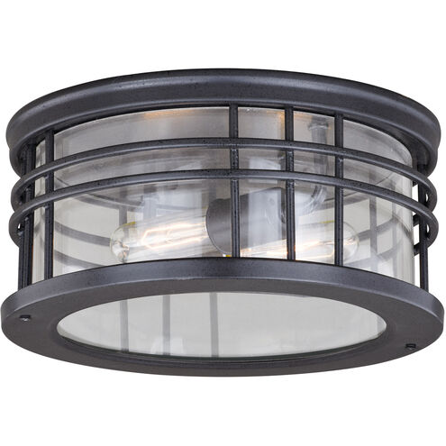 Wrightwood 2 Light 12 inch Vintage Black Outdoor Ceiling
